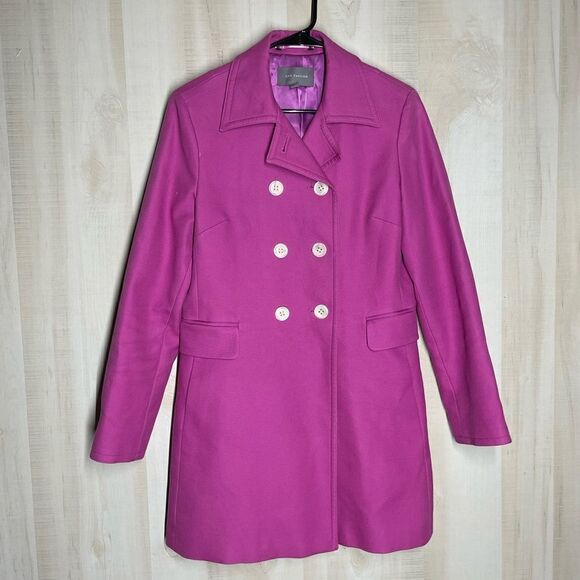 Ann Taylor double breasted purple‎ pink coat jacket, size medium - Picture 1 of 15